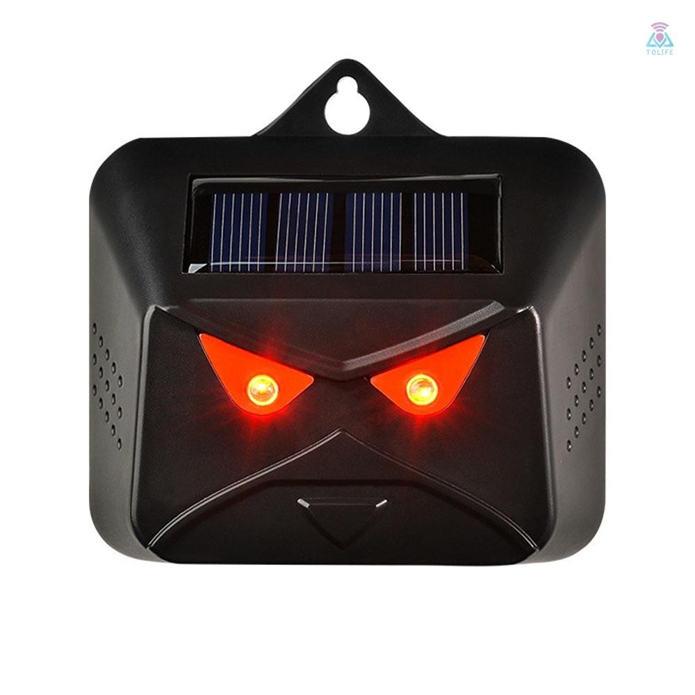 [T&amp;L] เครื่องไล่นก สุนัข แผงพลังงานแสงอาทิตย์ ชนิดซิลิโคน สีแดง ไฟกระพริบ LED
