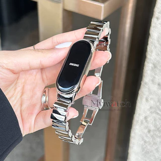 ประณีตโลหะสําหรับ Xiaomi Mi Band NFC 10 9 8 Pro 7 6 5 3 4 ผีเสื้อโลหะหัวเข็มขัดออกแบบสายรัดข้อมือแฟชั่น Miband สําหรับ HW Fit 3 4 Pro Redmi 5 4 Band 18 มม.20 มม.22 มม.