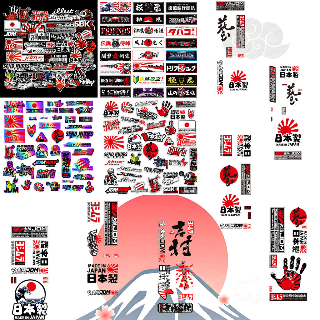 Jdm สติกเกอร์สะท้อนแสง ลายหมวกกันน็อค Osaka สไตล์ญี่ปุ่น สําหรับติดตกแต่งรถจักรยานยนต์