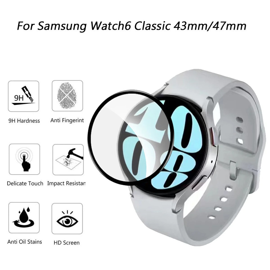 ฟิล์มกันรอยหน้าจอสมาร์ทวอทช์ Samsung Watch5 Watch5Pro Watch6 Watch6Classic 100D HD ขอบดํา สําหรับ Galaxy Watch 6 Classic Watch 5 Pro 40 มม. 43 มม. 44 มม. 45 มม. 47 มม. 3 ชิ้น