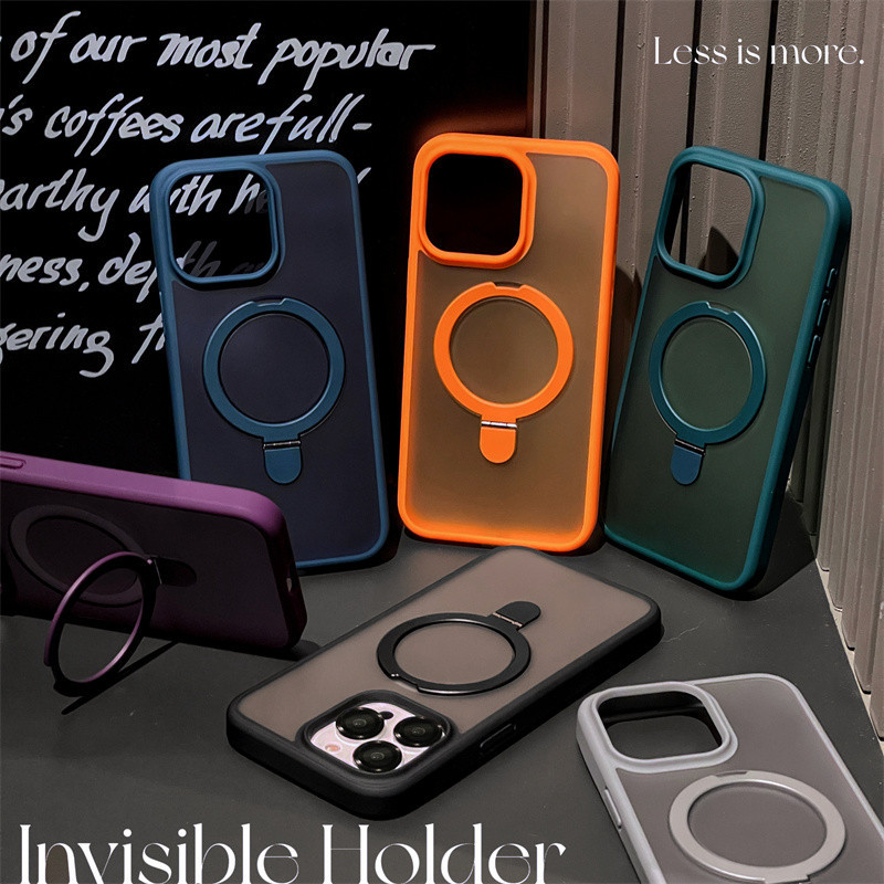 เคสโทรศัพท์มือถือ ฟิล์มแม่เหล็ก กันกระแทก พร้อมที่ตั้งวาง สําหรับ Iphone 15promax 14promax 13promax 15pro 14pro 13pro 12promax 12 11