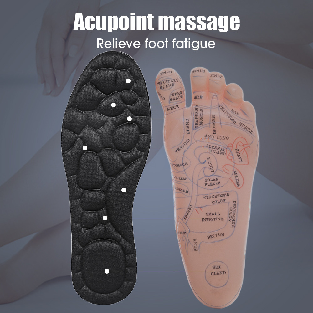 แผ่นรองพื้นรองเท้ากีฬา ระบายอากาศ ซับเหงื่อ ซับแรงกระแทก สีดํา แบบเปลี่ยน สําหรับรองเท้านวด ดูแลเท้า - รูปที่ 4