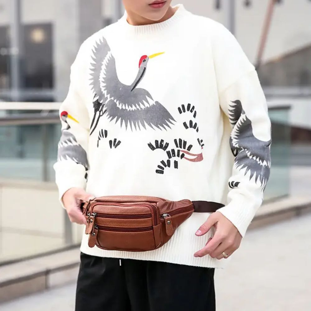 Goxi75 กระเป๋าใส่โทรศัพท์สําหรับเดินทาง, กระเป๋าคาดเอวผู้ชายหลายชั้นกันน้ํา, แฟชั่นหนัง PU ซิปกระเป๋าคาดเอวความจุขนาดใหญ่