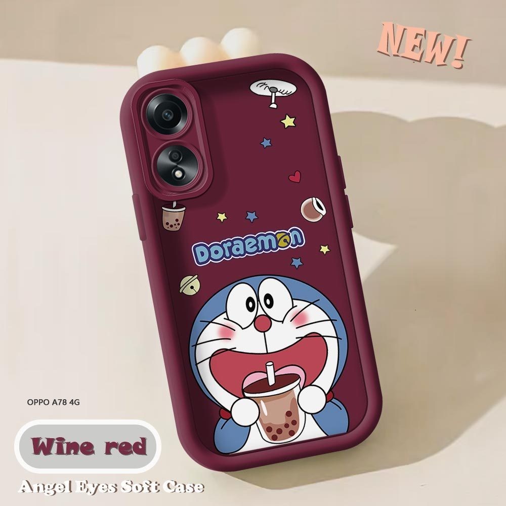 เคสโทรศัพท์ซิลิโคน TPU แบบนิ่ม ลายการ์ตูนโดราเอมอน กันกระแทก ป้องกันเลนส์กล้อง สําหรับ OPPO A78 A58 4G A98 5G A38 A18