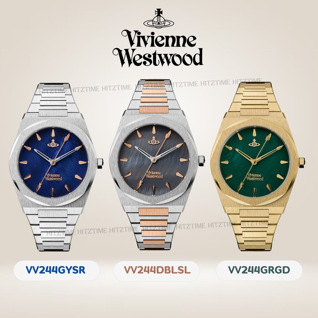 HIZTIME นาฬิกา Vivienne Westwood นาฬิกาข้อมือผู้หญิง นาฬิกาผู้หญิง แบรนด์เนม  Brandname รุ่น VV244GR