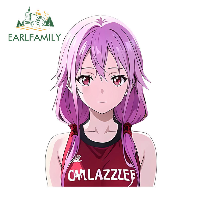 Earlfamily 13 ซม.x 8.5 ซม.Yuzuriha Inori สติกเกอร์รถแฟชั่นที่น่าสนใจ Occlusion Scratch ด้านหลังกระจก