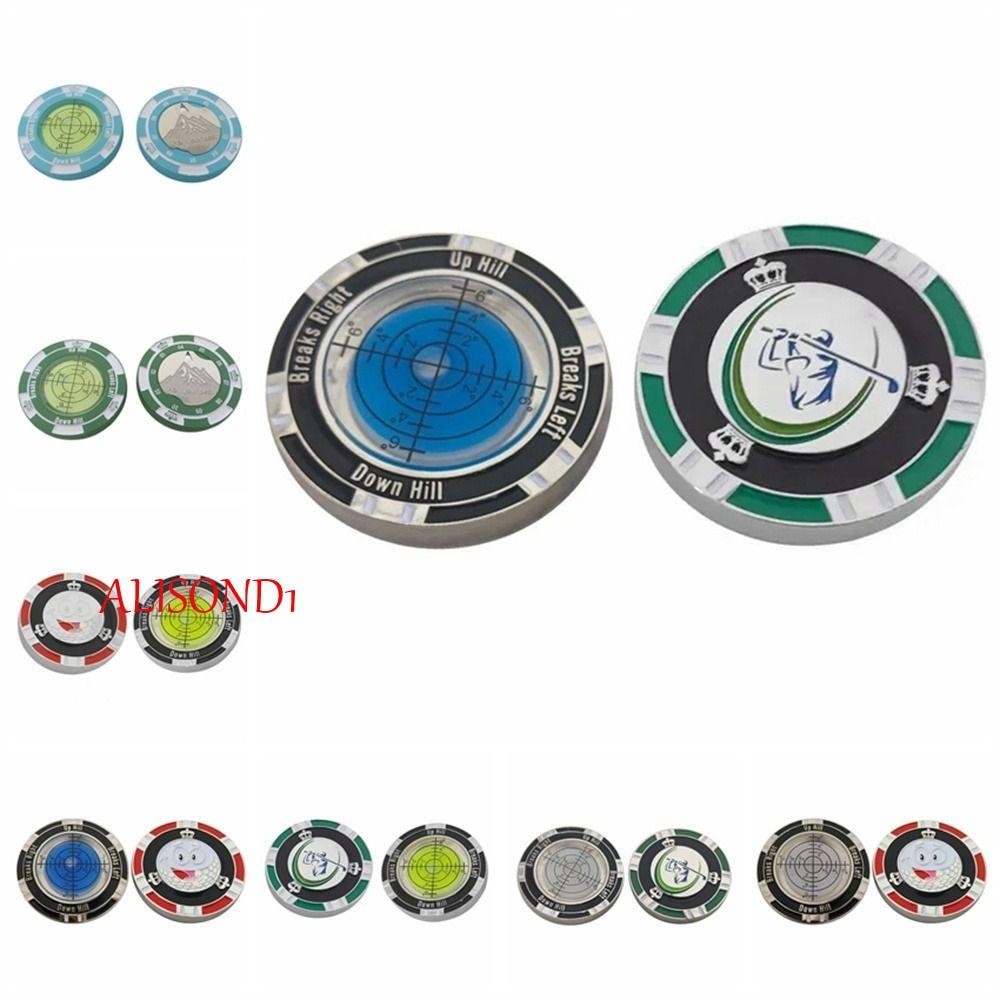Alisond1 เครื่องมือกอล์ฟ Leveler, เครื่องมือการฝึกอบรมความแม่นยําสูง Golf Slope Meter, อุปกรณ์กอล์ฟ Ball Marker สีเขียวใช้งานง่าย Golf Spirit ระดับของขวัญสําหรับนักกอล์ฟ