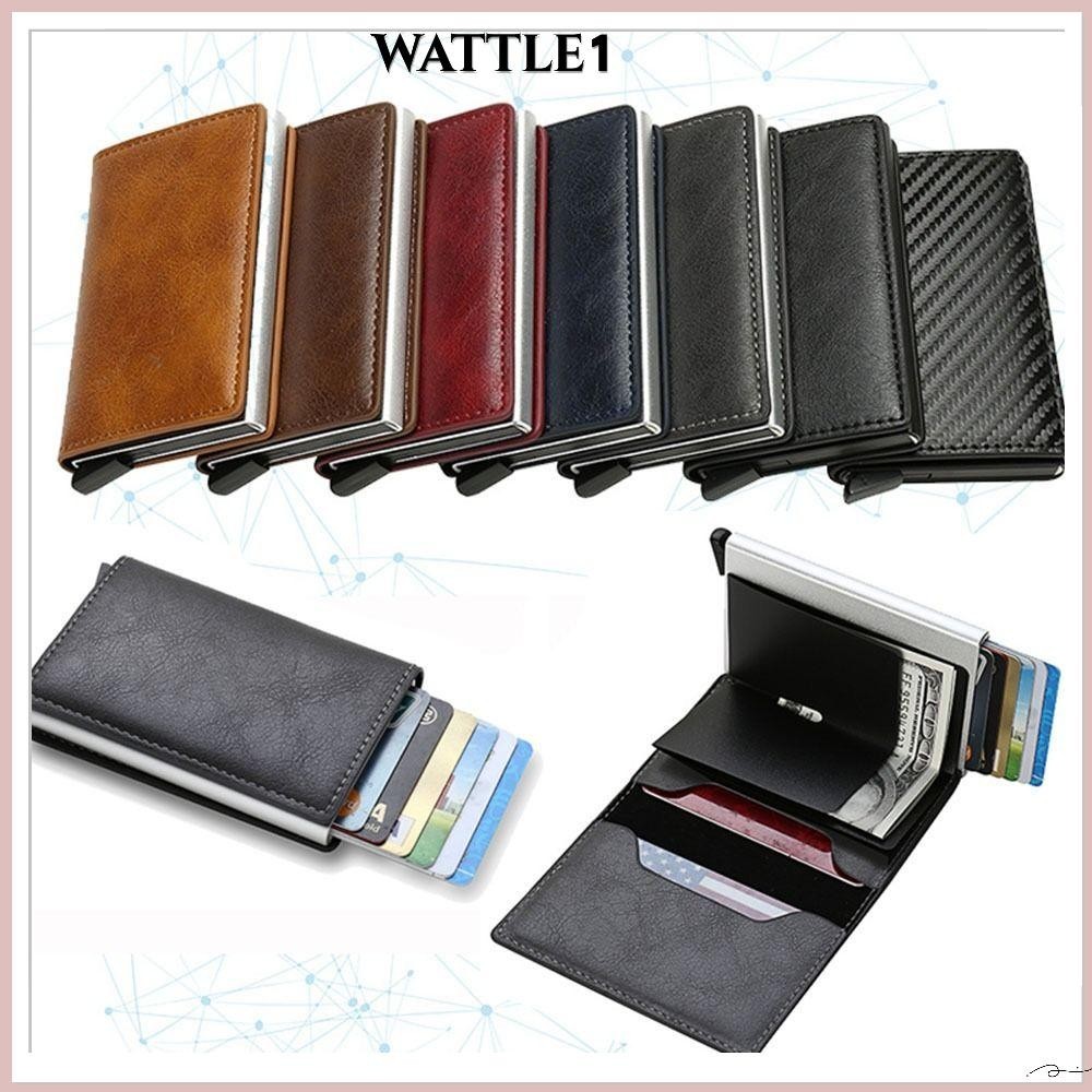 Wttle RFID Card Holder Leater Bank Card Protected Mens Wallet Card &amp; ID Holders Money Wallets
