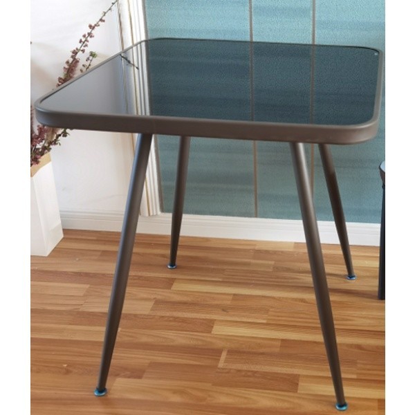 LOCAL789 DELICATO โต๊ะอาหารท็อปกระจกนิรภัยทรงสี่เหลี่ยม รุ่น TB-Q70BR ขนาด 70x70x74 ซม. สีดำ ร้านอยู