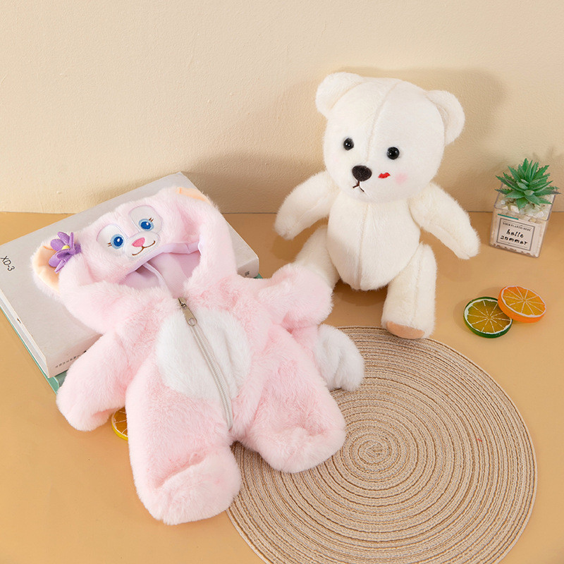 R RC0P Ready Stock Only Sale Clothes ] Medium Lena Joint Bear Plush Doll Doll Replacement 30cm Teddy Bear Jumpsuit