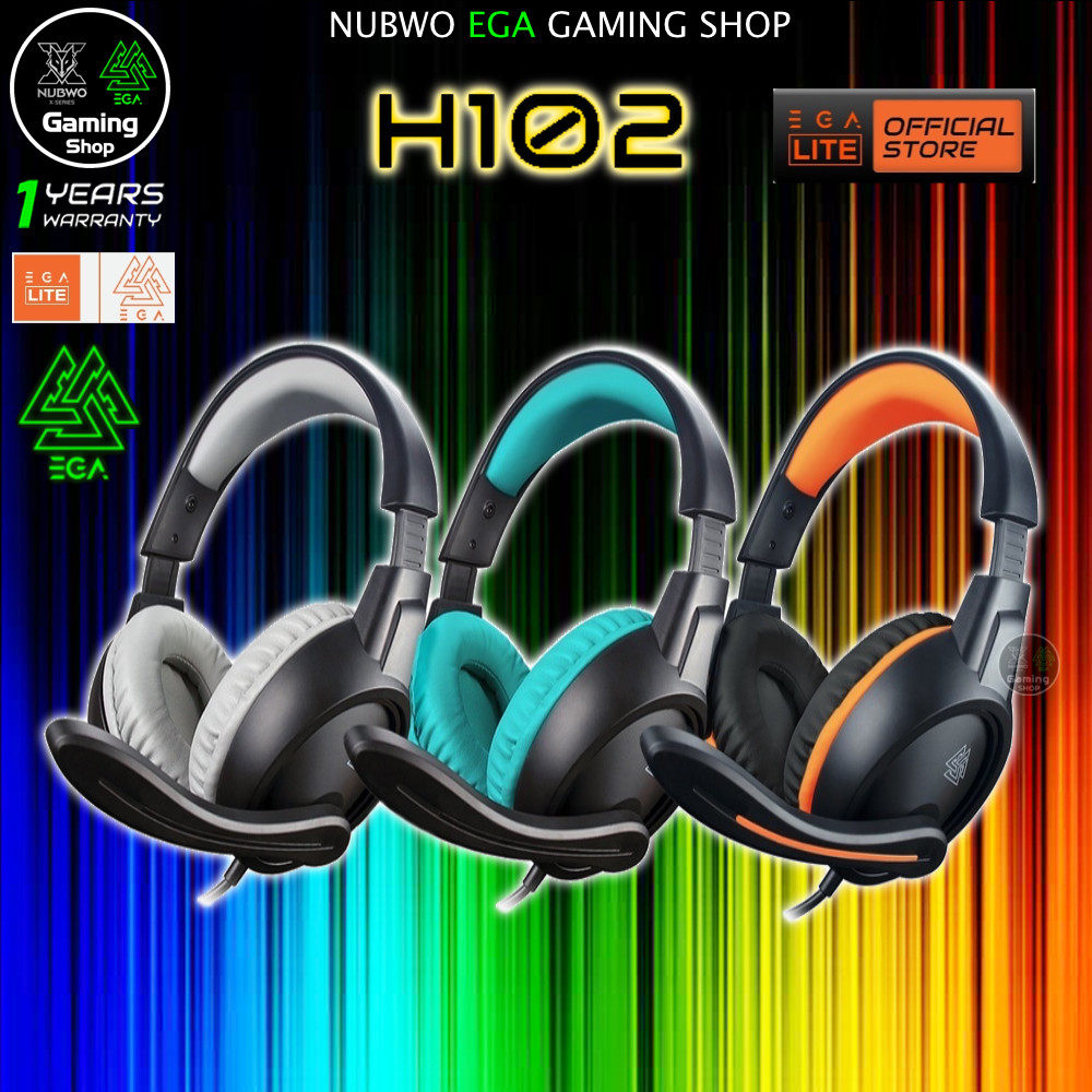 GAMING NUBWO EGA LITE H102 Gaming Headphone LED Lighting หูฟังเกมส์มิ่ง หูฟังครอบหู แบบมีสาย