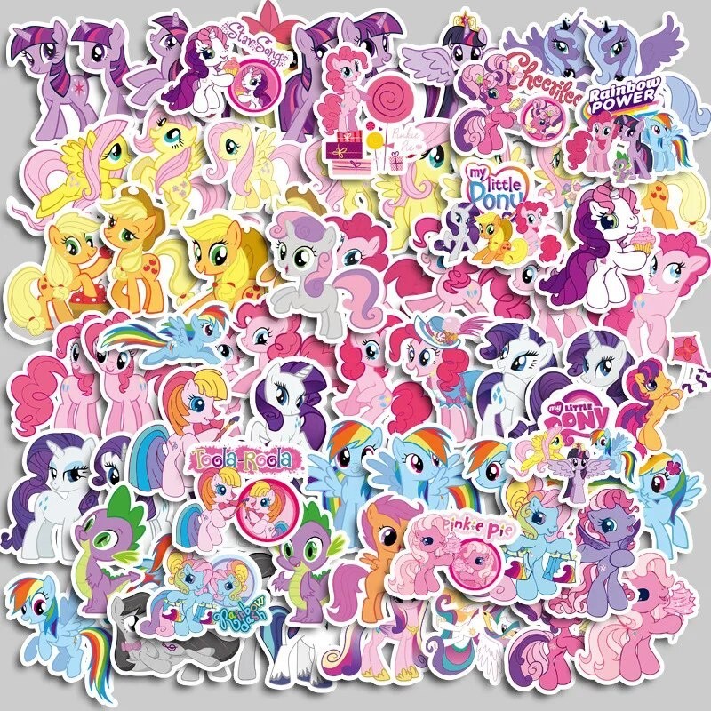 87b 68pcs My Little Pony Graffiti สติ ๊ กเกอร ์ อะนิเมะ Twilight Sparkle Pinkie Pie Apple Jack 8os