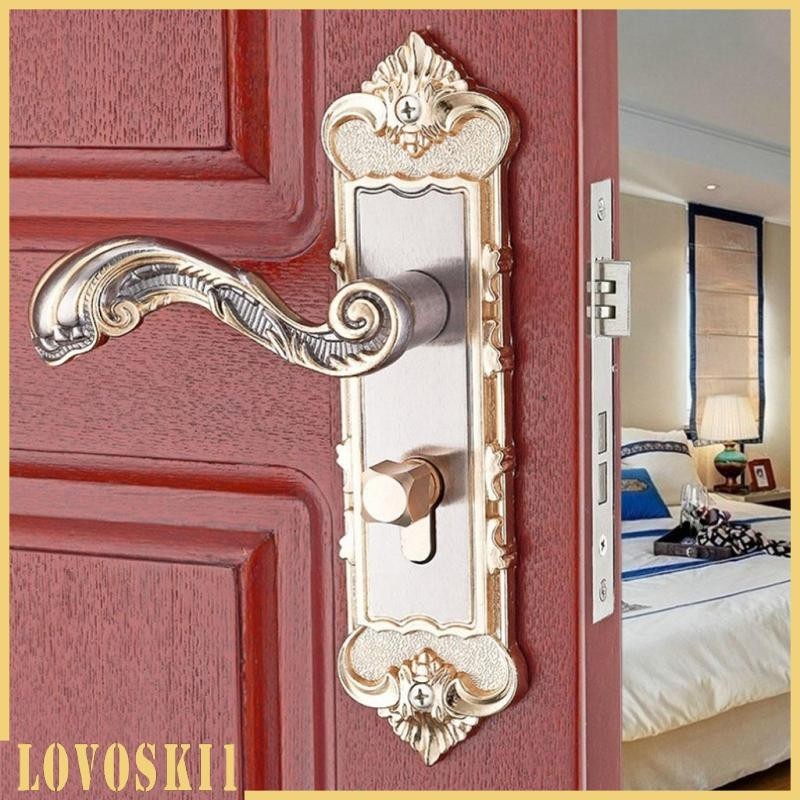 [Lovoski1 ] Lever Handle Entry Front Door Panel Leverset Lockset, Hom Office, Hotel #6