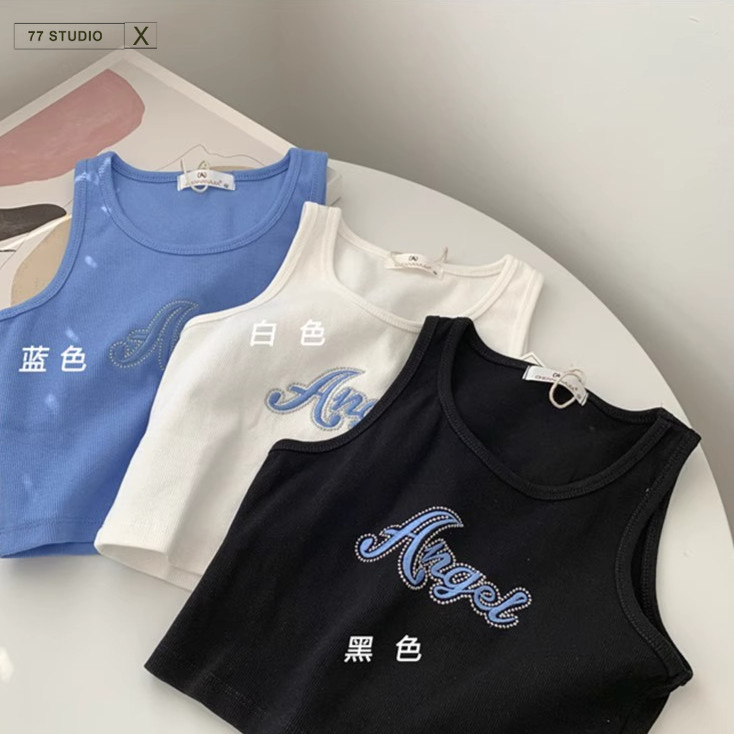 （พร้อมส่งจากกทม มาถึงใน 2วัน）100%Cotton  เสื้อกล้ามเอวลอย  ผ้าคัตคอน นิ่มใส่สบาย   เสื้อสายเดี่ยว เซ็กซี่น่ารัก