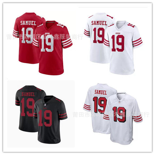 NFL San Francisco 49ers 49ers เสื้อเชิ้ตผู้ชาย 19 เสื้อรักบี้ Deebot Samuel EMQF