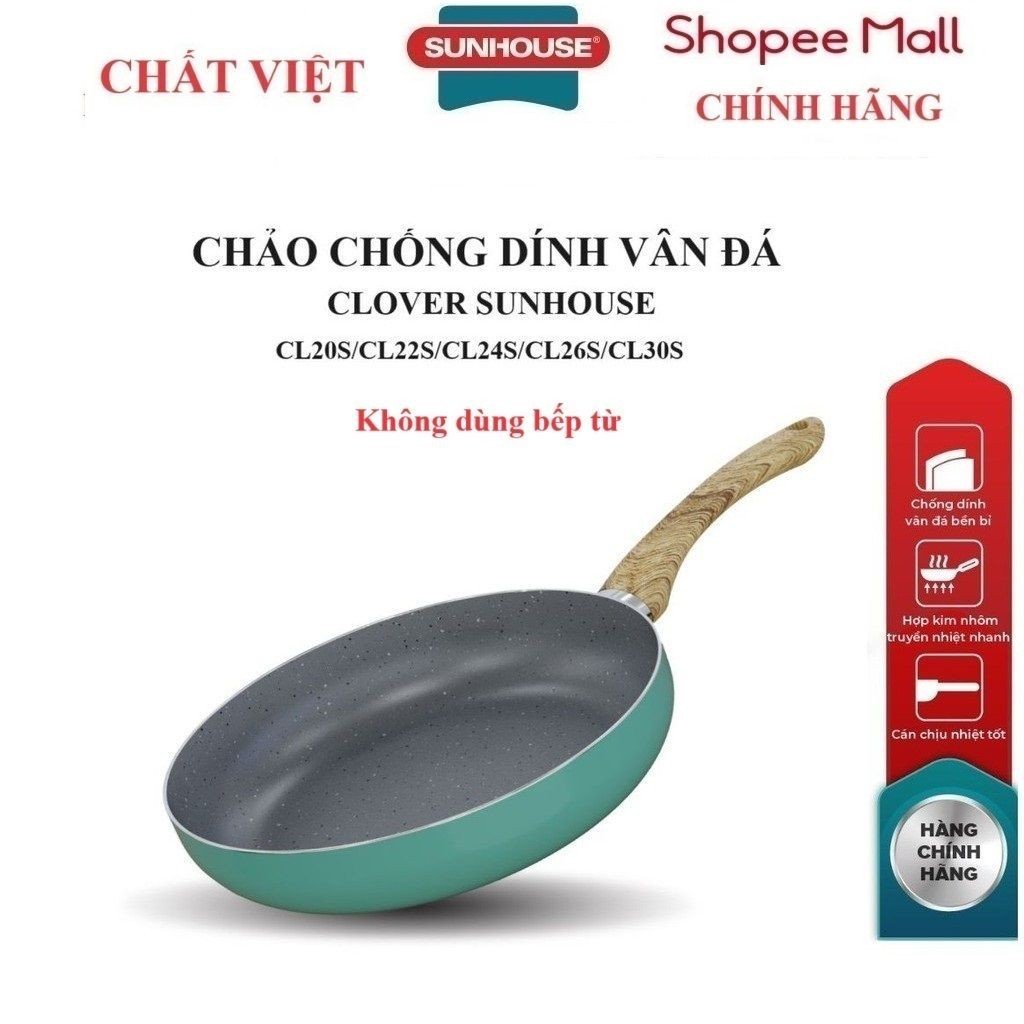 Sunhouse Clover กระทะไม่ติดหิน CL20S/CL22S/CL24S/CL26S/CL30S