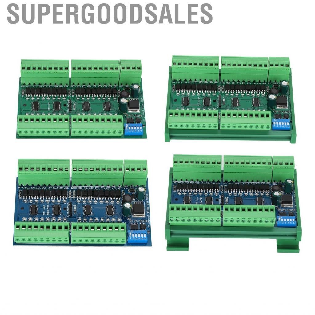 Supergoodsales RS485 อินพุตคอนโทรลเลอร์ 32 ช่อง DIN Rail Mount แยกสวิตช์ PLC จำนวน Acquisition Board