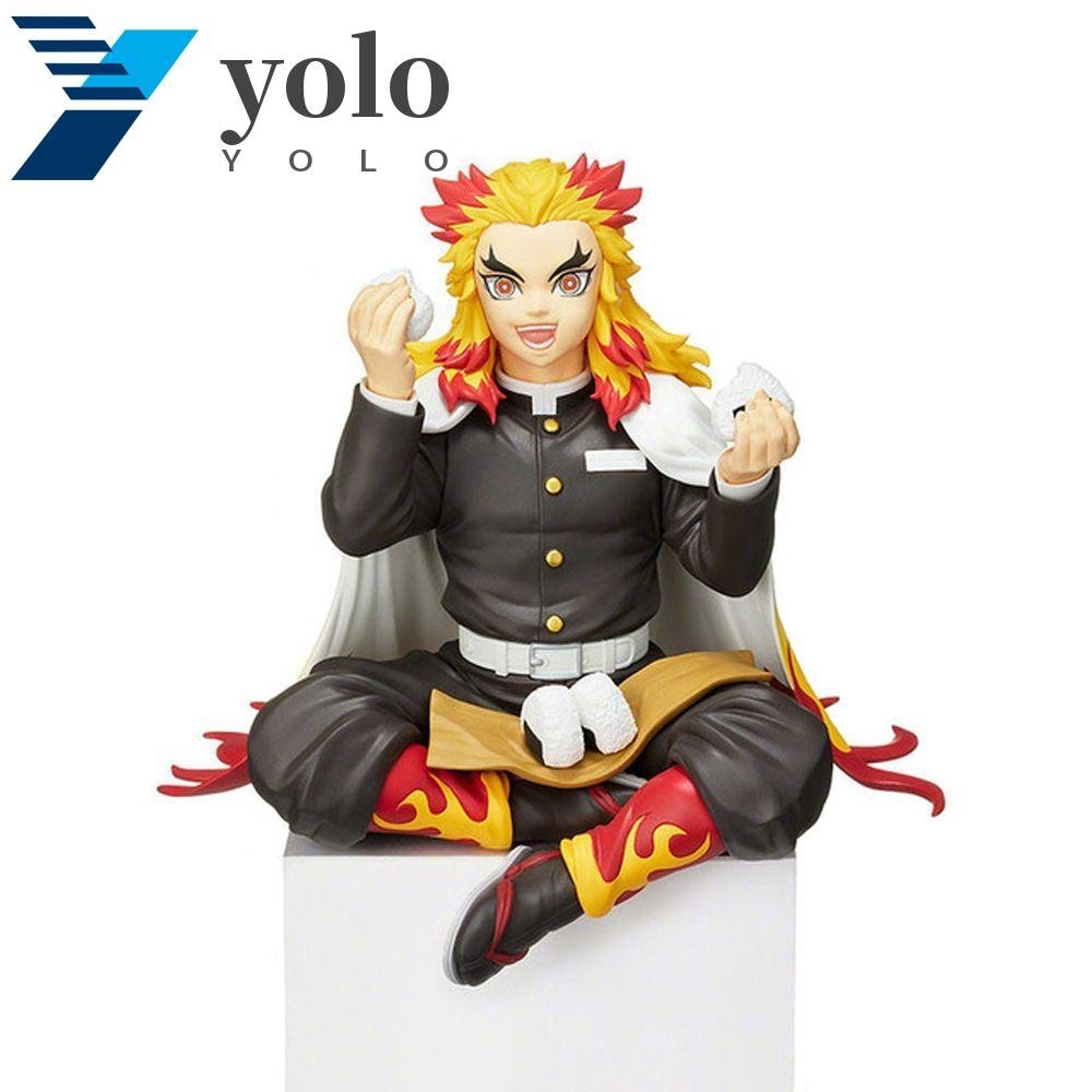 Yolo Demon Slayer Action Figure ของเล ่ นเด ็ กของขวัญเด ็ ก PVC Shinobu Nezuko Uzui Tengen นั ่ งตําแหน ่ ง Q รุ ่ นตุ ๊ กตาอะนิเมะตัวเลข