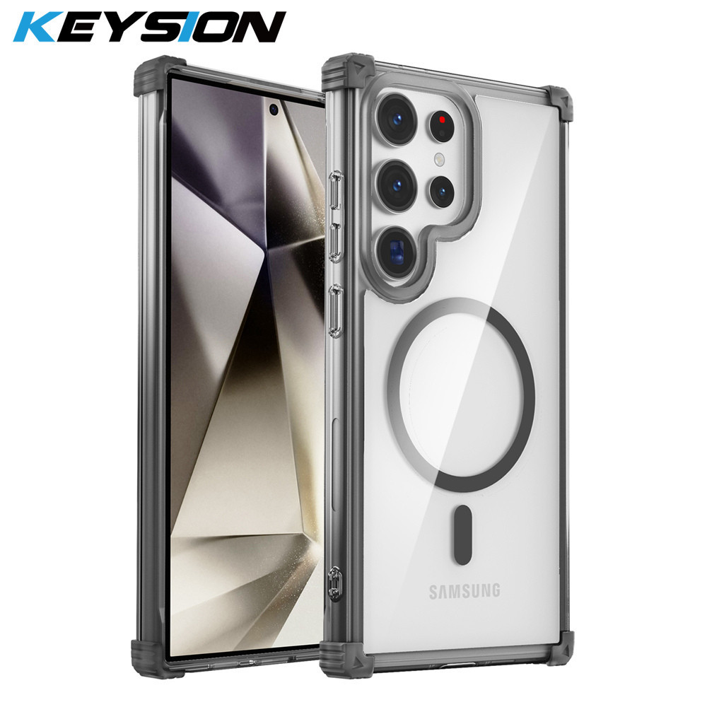 Keysion เคสใสสําหรับ Samsung S24 Ultra 5G S23 FE S22 + Plus Clear ถุงลมนิรภัยกันกระแทกฝาครอบโทรศัพท ์ สําหรับ Galaxy หมายเหตุ 20 Ultra