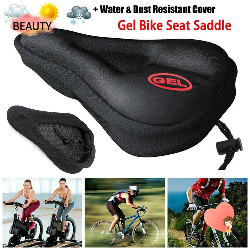 Beauty Gel Bike Cover Black Road Bike Saddles ขี ่ จักรยานกลางแจ ้ ง Extra Comfort Bike Cushion Pad