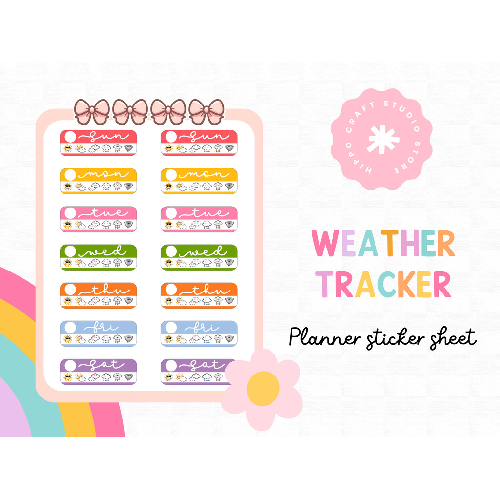 Today’s weather | Planner sticker sheet สภาพอากาศวันนี้ แพลนเนอร์สติ๊กเกอร์