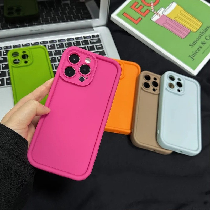 เข้ากันได้สำหรับ Xiaomi Redmi Note 15 14 13 Pro 12S 11S 10S 9S Redmi A7 15C A5 14C 13C A3 A2 A1 12C 10C 9A 9C 9T Simple matcha สีเขียวกุหลาบสีแดง fine hole anti drop ป ้ องกันโทรศัพท ์ กรณี