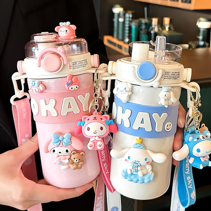 Sanrio แก้วสแตนเลส Kuromi ขวดน้ําเก็บความเย น่ารัก ของขวัญ 316 สแตนเลส