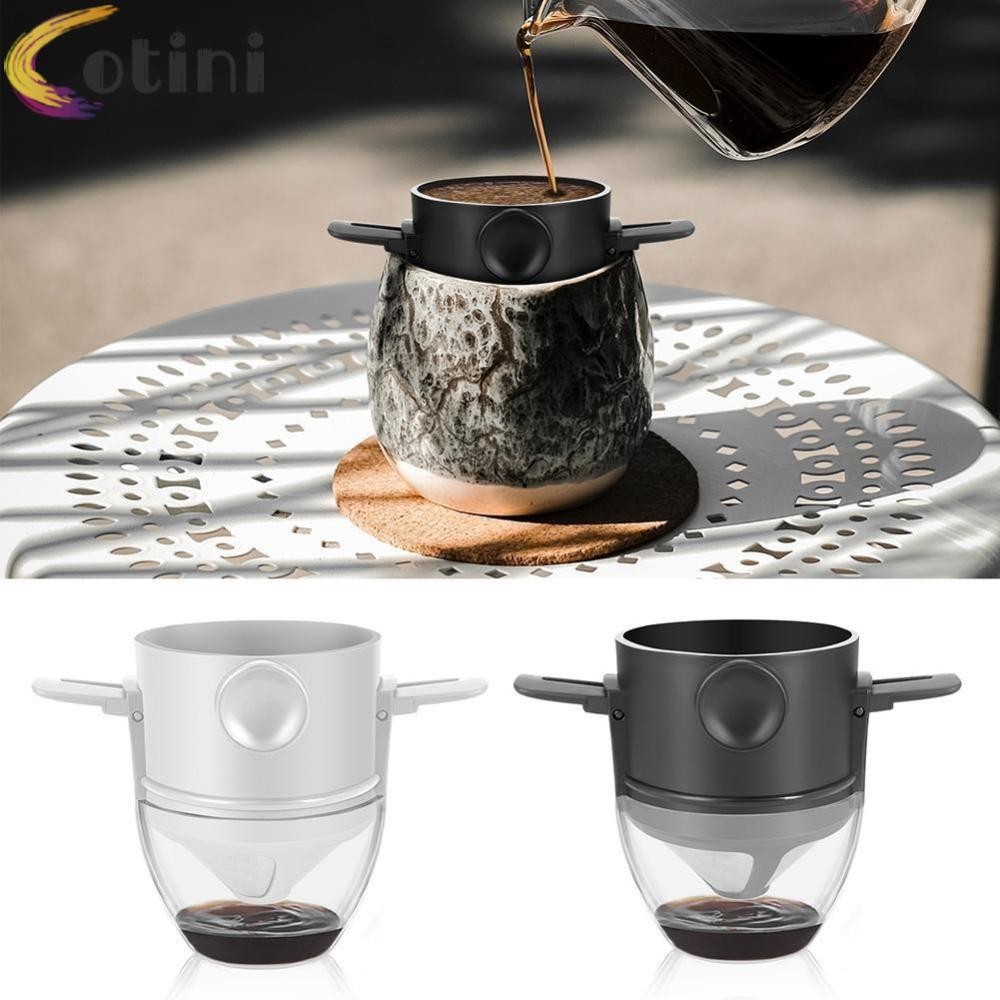 สแตนเลส Pour Over Coffee Dripper นํากลับมาใช ้ ใหม ่ แบบพกพา Camping Coffee Filter [cotini.th ]