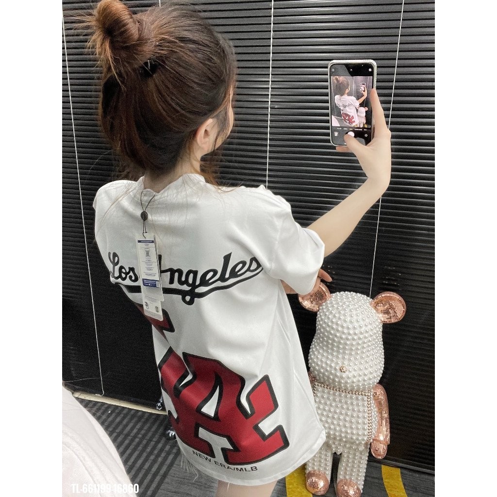 เสื้อยืดผู้ชาย MLB พิมพ์โลโก้ LA - เสื้อยืดผ้าฝ้าย MLB คุณภาพสูง