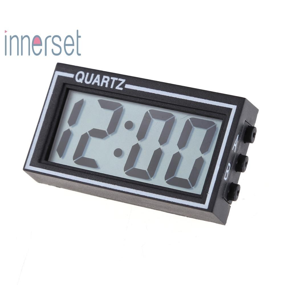 Mini Digital LCD Auto Car Truck Dashboard Date Time Calendar Clock สีดํา [innerset.th ]