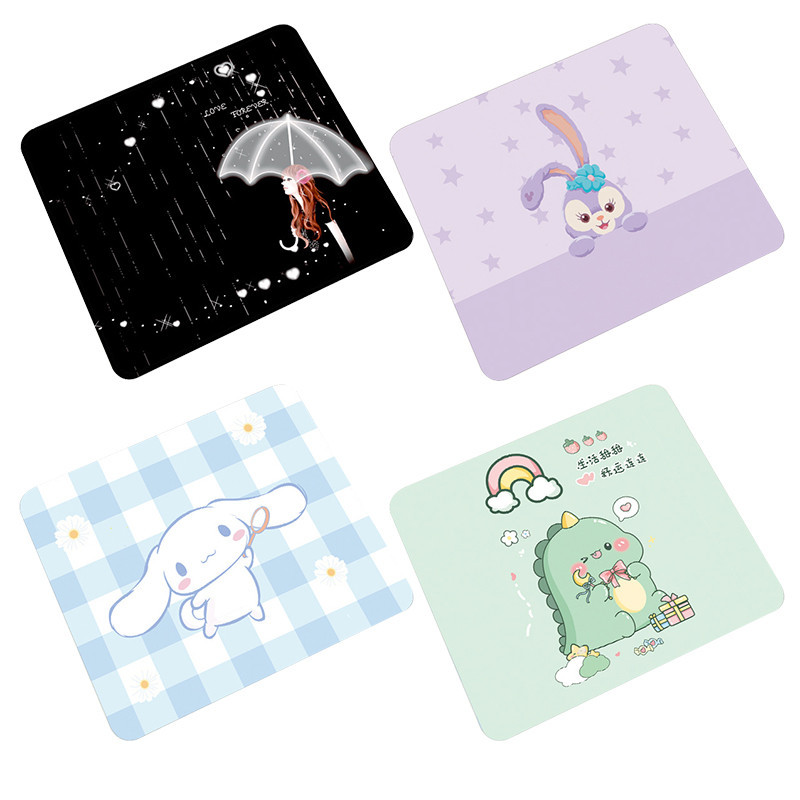 แผ่นรองเม้าส์ลายการ์ตูน แผ่นรองเม้าส์ 260x210x2 มม. วัสดุยางพารา ทนทาน ซักได้