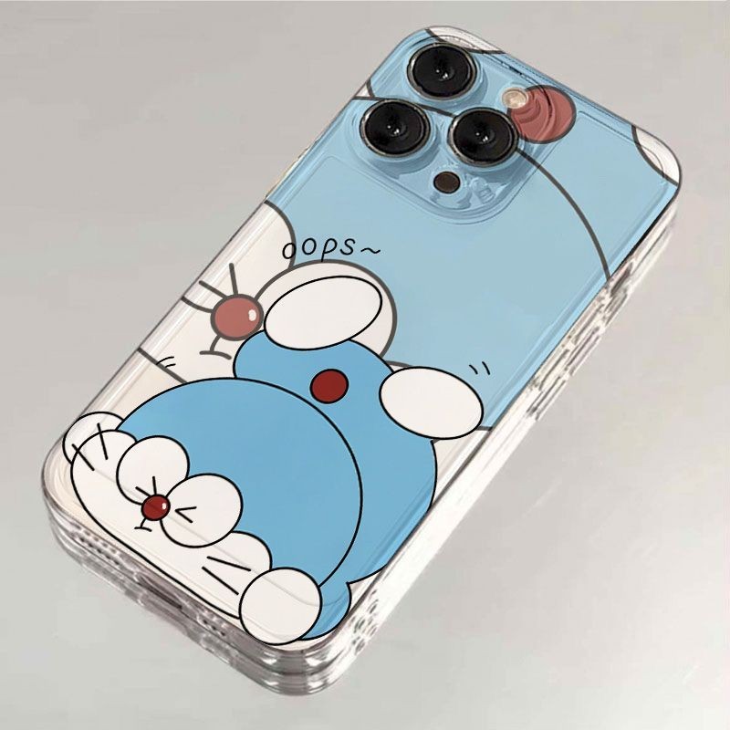 การ์ตูนโดราเอมอนรวมทุกอย่างน่ารักสําหรับ LABU IPhone11 กรณี IPhone 12/13/14/15 Plus สนุกซิลิโคนนุ่ม X/7/8 Drop-Proof กันกระแทกป้องกันกรณี