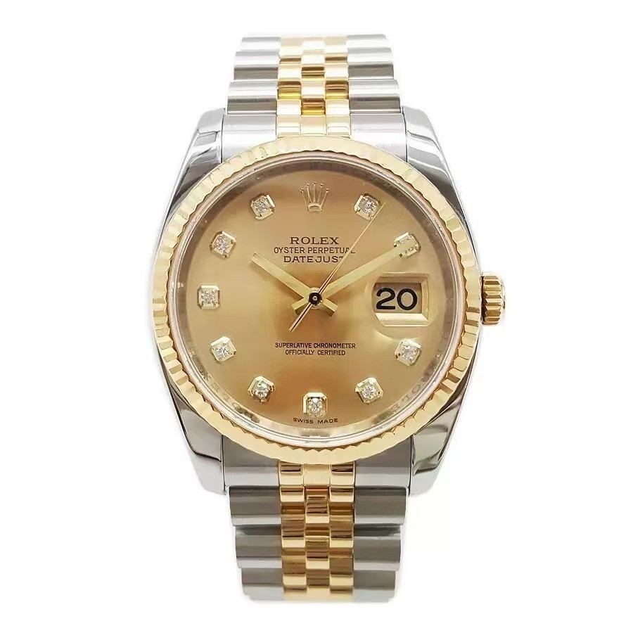 Roortour log type 18K gold champagne dial เพชรนาฬิกากลไกอัตโนมัติผู ้ ชาย116233 Rolex GMAU