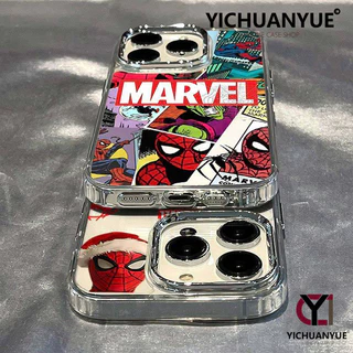 สำหรับ iPhone 11 13 12 14 15 16 pro Max XR Xsmax 6 7 8 14 15 16 Plus SE 2020 สไปเดอร์ เคสไอโฟนเคสใสกันกระแทกเคสซิลิโคน
