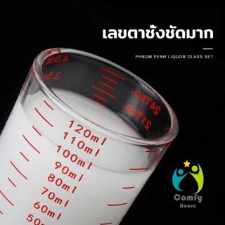 Comfy แก้วตวงนม 120ml ถ้วยที่มีสเกล สําหรับเอสเปรสโซ่ กาแฟ บาริสต้า Milk glass cup