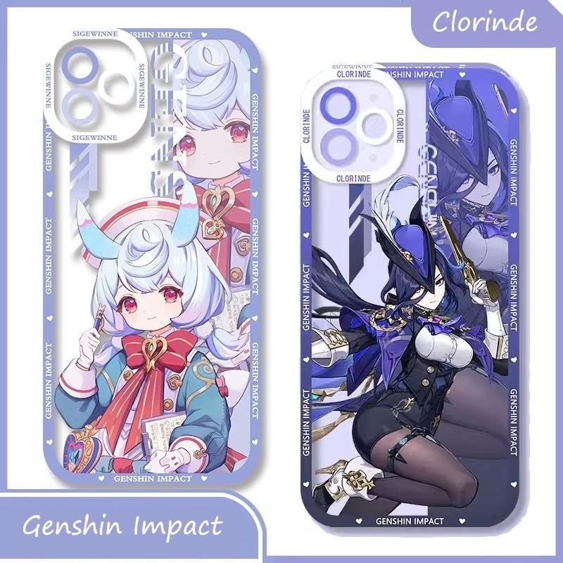 เคสโทรศัพท์สําหรับvivo Y75 5G Y36 Y03 Y100 5G Y17S V29E Y15S Y35 Y11 Y15 V23 V25 V27 ProกรณีเกมSoft Clorinde Sigeneการ์ตูนซิลิโคนกรณีGenshin Impact