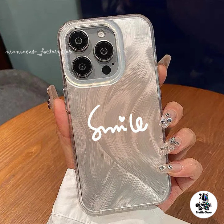 For iPhone 11 เคส Silver Feather Holographic Laser Case คนรัก TPU For iPhone 11 12 13 14 15 Pro max X XR XS MAX 7 8 Plus