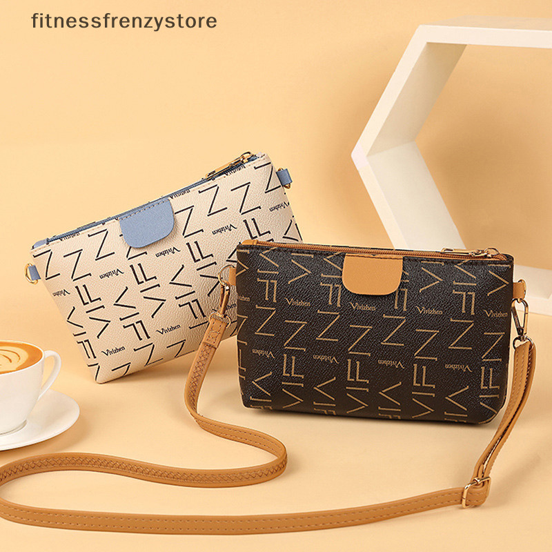 [Fitnessfrenzystore] กระเป๋าสะพายข้างสําหรับผู้หญิงเทรนด์ใหม่ไหล่หนังเหรียญขนาดเล็กแป้งโทรศัพท์มือถือแฟชั่นราคาถูกสุภาพสตรีกระเป๋าถือหญิง [th]