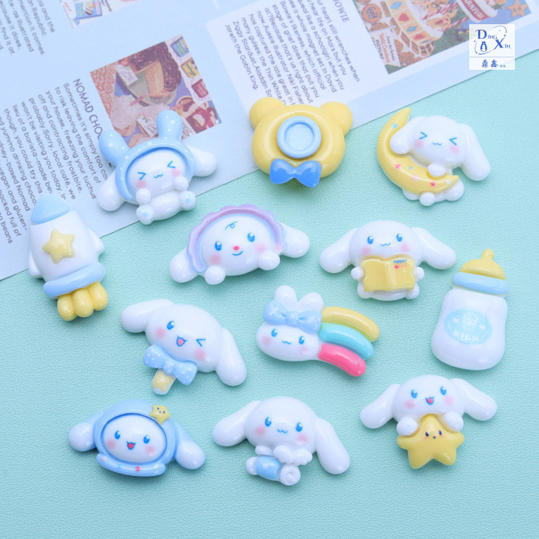 สําหรับ Jibbitz Crocs สุนัขน้อยน่ารักสีขาวการ์ตูน Glossy Handmade diy ครีมกาวเคสโทรศัพท์กิ๊บติดผมเครื่องประดับวัสดุอุปกรณ์เรซิน XDD