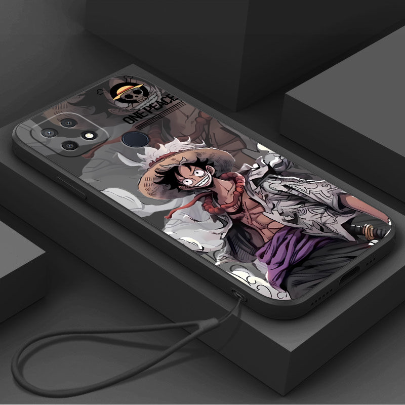 ปลอก OPPO A15 A15S A35 เคสโทรศัพท์พร้อมเชือกเส้นเล็กความงามซิลิโคน TPU Soft Shell การ์ตูนอะนิเมะ ONE PIECE ดีไซน์ใหม่กันกระแทก CASE