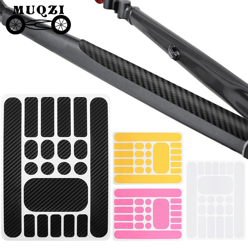 Muqzi 1/2 ชุดกรอบโซ่สติกเกอร์ป้องกันจักรยาน Chainstay เทปป้องกันกรอบ Pad MTB จักรยาน Chain Guard Protector