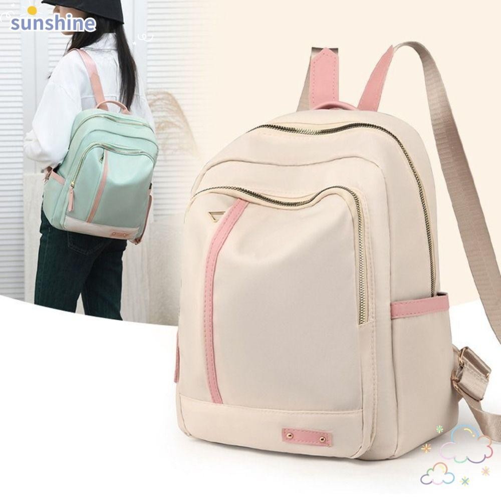 Ssunshine กระเป๋าเป้สะพายหลังป้องกันการโจรกรรม, กระเป๋าสะพายแฟชั่นมัลติฟังก์ชั่น, ผู้หญิงสีตัดกันสาวเป้กระเป๋าเดินทาง Rucksack