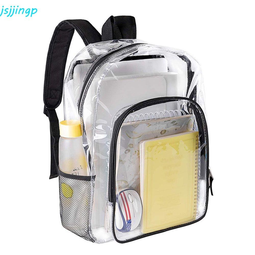 Jsjjingp Clear Tote Bag ความจุขนาดใหญ่ผู้หญิงทนทานกระเป๋า Messenger Travel Crossbody กระเป๋าใส่เหรียญกระเป๋าชายหาด
