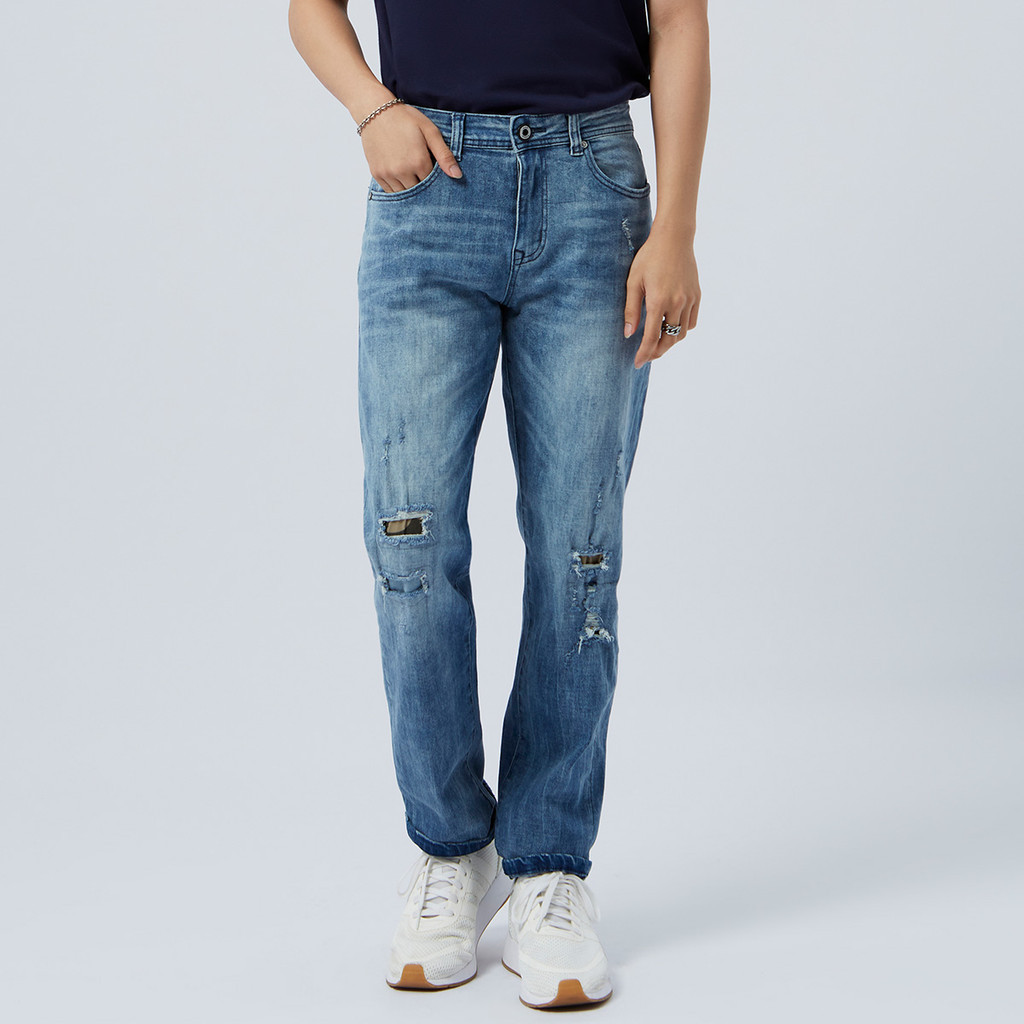 ESP กางเกงเดนิมทรงสกินนี่ ผู้ชาย | Skinny Jeans | 03951