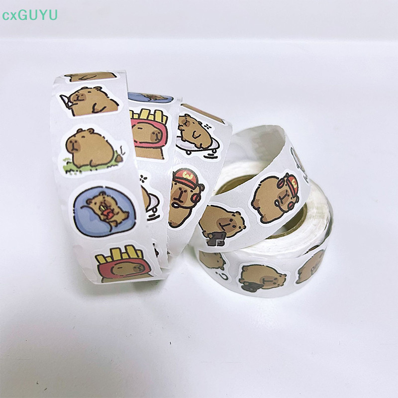 [cxGUYU] 500 ชิ้นการ์ตูนน่ารัก Capybara Varied สติกเกอร์ม้วนสําหรับโทรศัพท์หมวกกันน็อคแล็ปท็อปคอมพิวเตอร์ตกแต่ง Graffiti สติกเกอร์ Decals PRTA