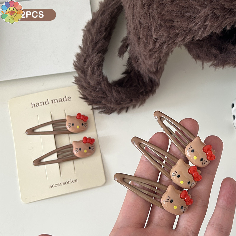 Gogo 2 ชิ้น Kawaii Cat Hairpin การ์ตูนสัตว์เด็กอุปกรณ์เสริมผมสําหรับผู้หญิงสาวหวานแฟชั่นคลิปด้านข้างน่ารัก Headwear TH