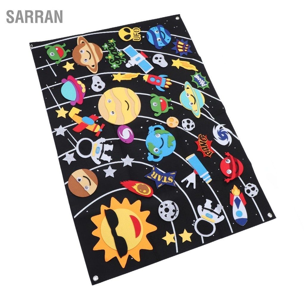 SARRAN 45 ชิ้นด้านนอก Space Felt Story Board 3.5in การเล่าเรื่องการศึกษา DIY Solar System Planets
