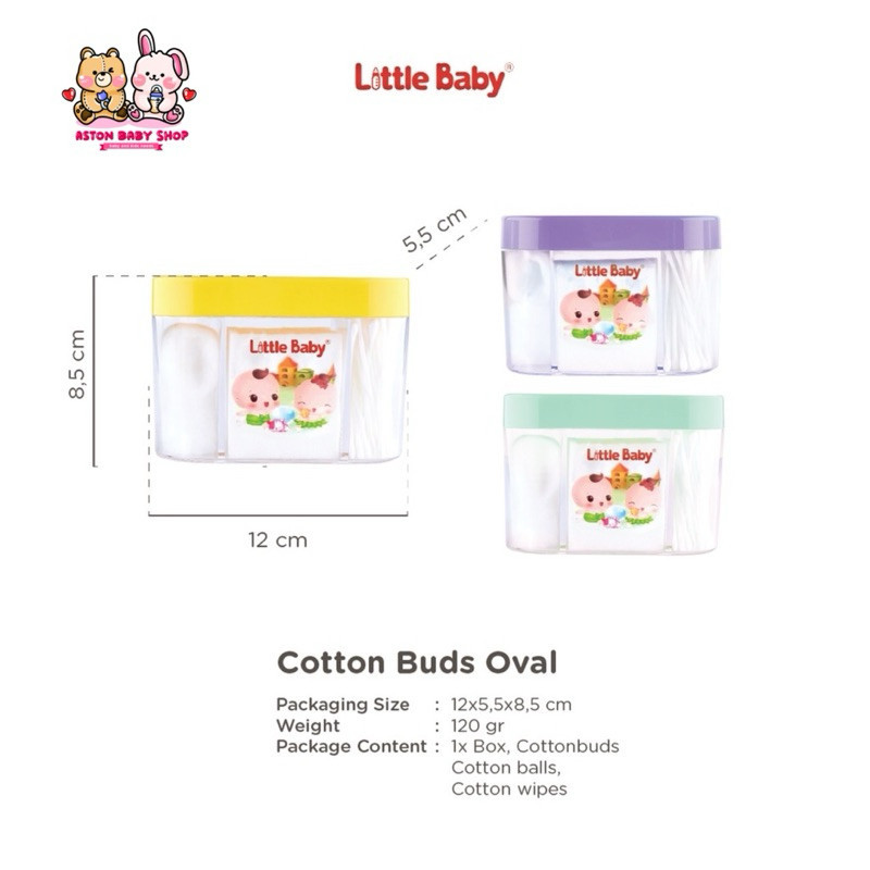 Little Baby Oval Cotton Buds Box / Cotton & Cotton Bud Container