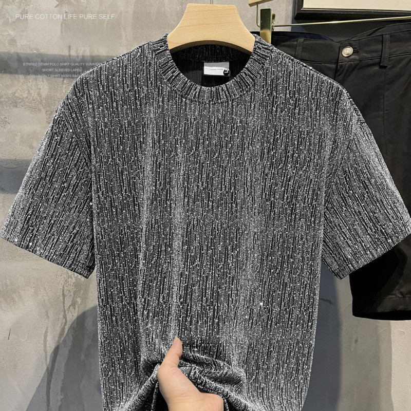 เสื้อยืดผู้ชาย แฟชั่นเสื้อยืดแขนสั้นลำลองอินเทรนด์เกาหลีใหม่ เสื้อยืดชาย