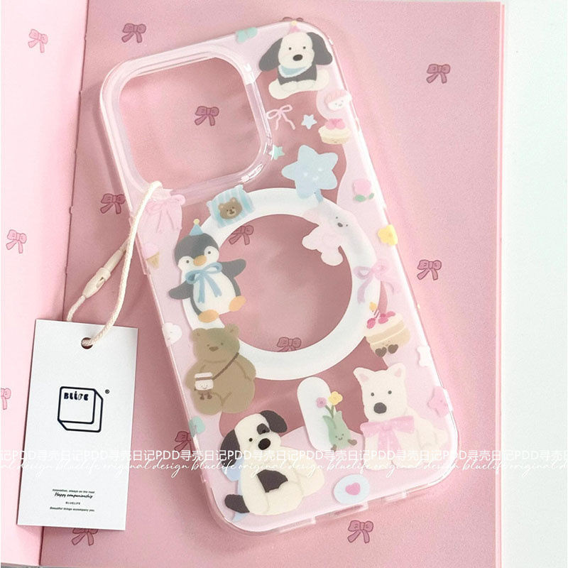 การ์ตูนเพนกวินน้อยเหมาะสําหรับ iPhone15pro เคสโทรศัพท์ 12/13 สไตล์ใหม่ xr Apple 14pro Soft Case 11 โปร่งใส 7/8plus FLPC